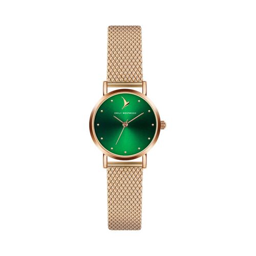 Montre À Quartz En Acier - Doré Rose Et Vert - Emily Westwood
