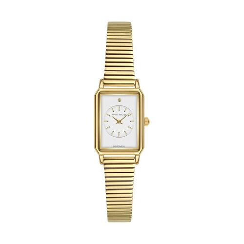 Montre À Quartz En Acier Et Diamant