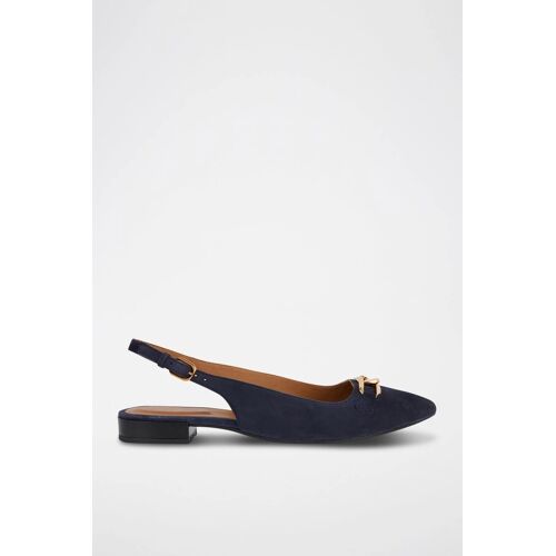 Chaussures Ballerines En Nubuck Charyssa Bleunoir/bleu/doré