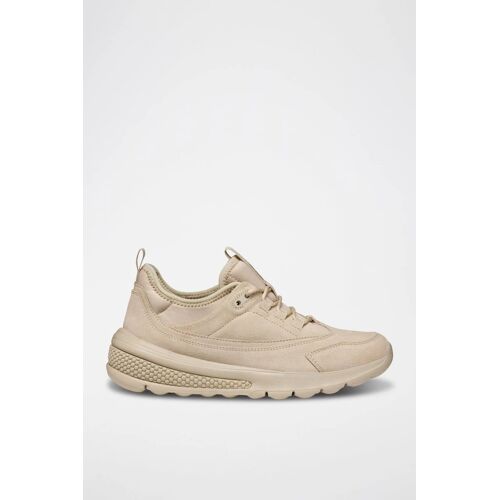Chaussures Baskets En Cuir De Veau Nubuck Spherica Taupegris