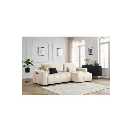 Canapé d'angle réversible convertible Arsene - Beige - Couchage 135 x 232 cm