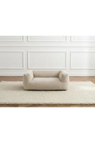 Panier Pour Chien Salto ¿ Beige - En Velours Côtelé L - 90 Cm