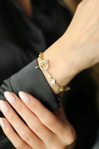 Bracelet - Plaqué Or Jaune Et Zircons