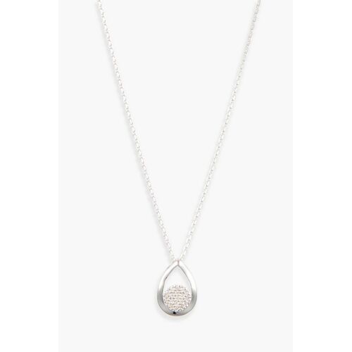 Pendentif Goutte Somptueuse - Or Blanc Et Diamants Argenté
