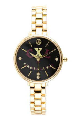 Montre À Quartz En Alliage - Doré Et Noir Doré