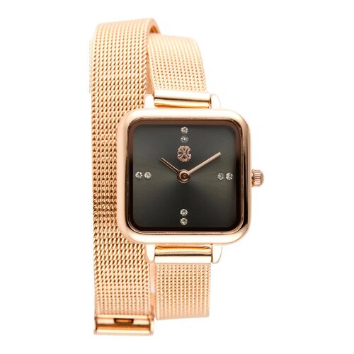 Montre À Quartz En Alliage - Doré Rose Et Noir Doré