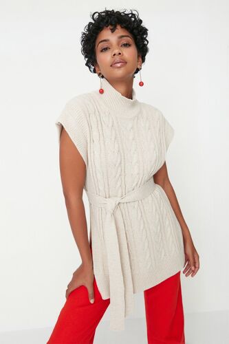 Pull Long Sans Manches - Beige S
