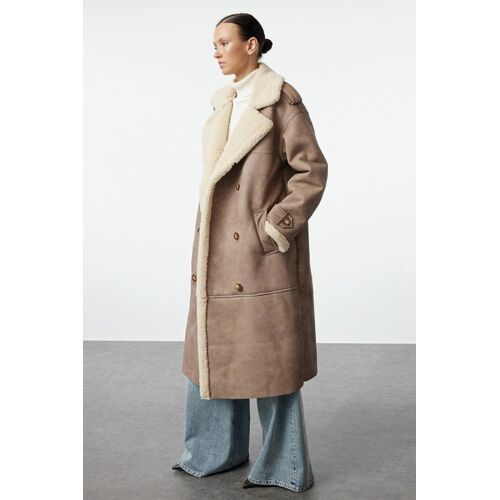 Manteau - Marron Et Blanc 40