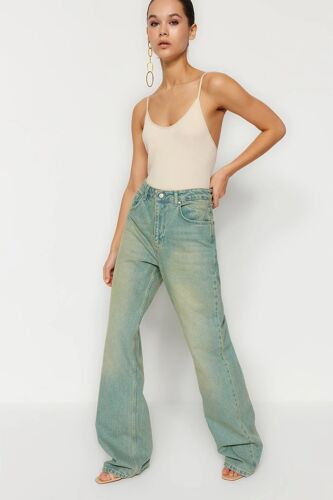 Jean Wide Legs Taille Haute - Bleu 38