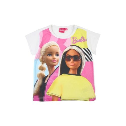 T-Shirt Barbie - Blanc, Jaune, Noir Et Rose 8 Ans