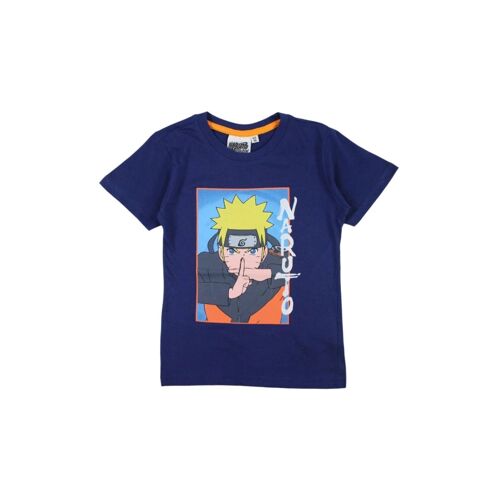 T-Shirt Naruto Shippuden - Bleu Marine - Blanc, Bleu Et Jaune 7 Ans