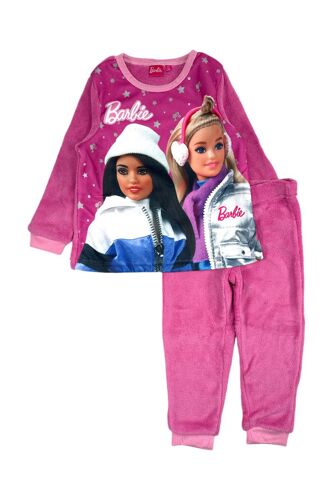 Pyjama Barbie - Blanc, Noir Et Rose 7 Ans