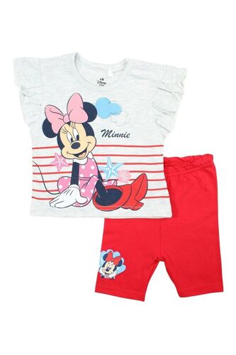 Ensemble 2 Pièces Minnie Disney - Rouge Et Gris 6 Mois