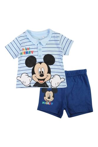 Polo Et Short Mickey Disney - Blanc, Noir Et Bleu 3 Mois