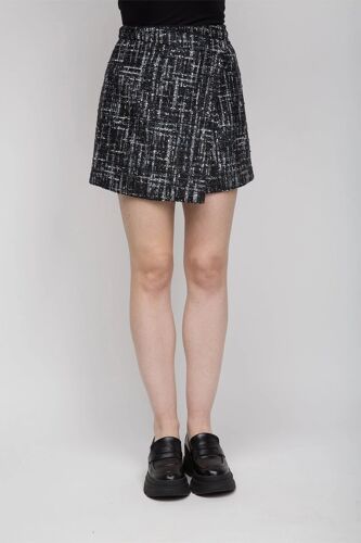 Jupe Portefeuille Taille Haute - Noir Xxs International Twinset Blanc/Noir/Gris