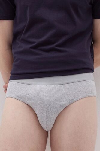 Slip En Coton Biologique - Gris Chiné M (It) Gris