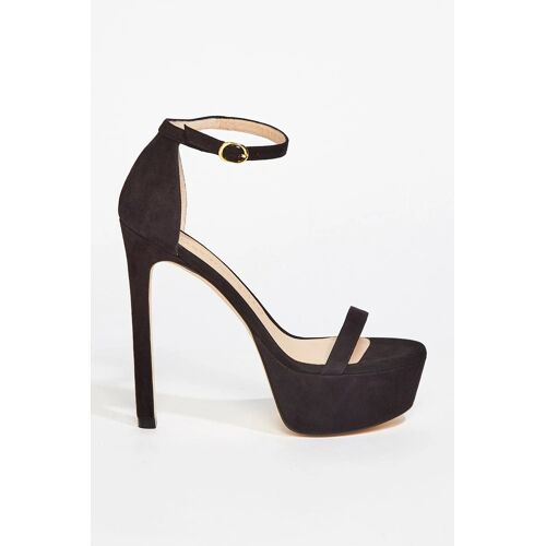 Sandales Talons En Cuir De Chèvre Nubuck Nudist Hollywood Noirnoir