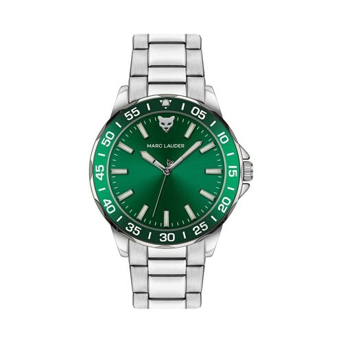 Montre À Quartz En Acier Vilnius - Argenté Et Vert