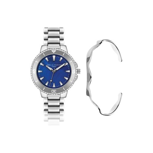Coffret Montre À Quartz Et Jonc En Acier Terrene - Nacre