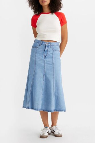 Jupe Midi En Jean Taille Haute - Ciel 26 Bleu