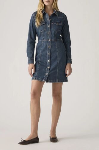 Robe Chemise - Bleu Xs