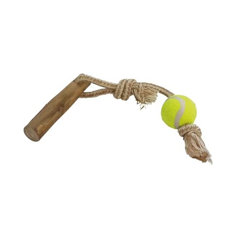 Jouet Pour Chien Bois De Caféier Avec Corde Et Balle Nobby Pet