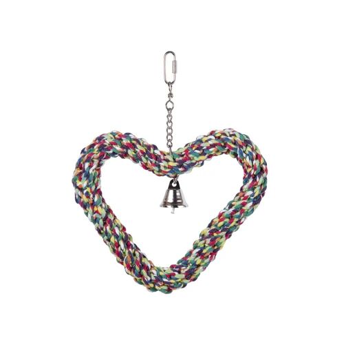 Jouet De Cage Pour Oiseaux Nobby Pet Herz Baumwolle Flexibel Mit Glocke