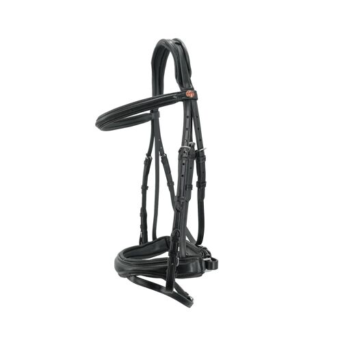 Bridon Équitation Kieffer Perseus With Leather Browband Pull-Back Nosebd.W.Flash Strap