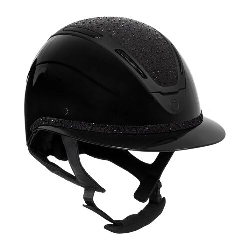 Casque D'équitation Visière Polo Avec Diamants Et Coque Brillante Femme Equestro Apocalypse