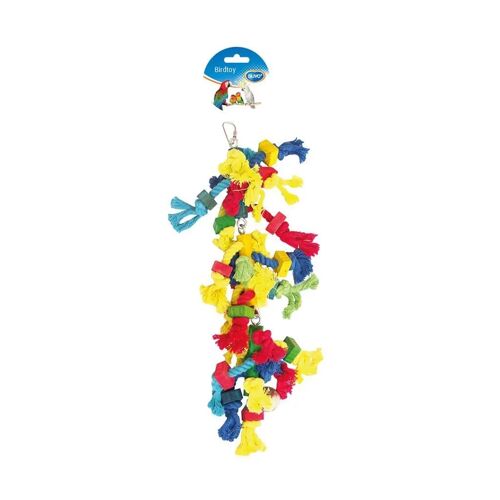 Jouet Pour Oiseaux En Corde Noeuds Cubes En Bois Avec Cloche Duvoplus