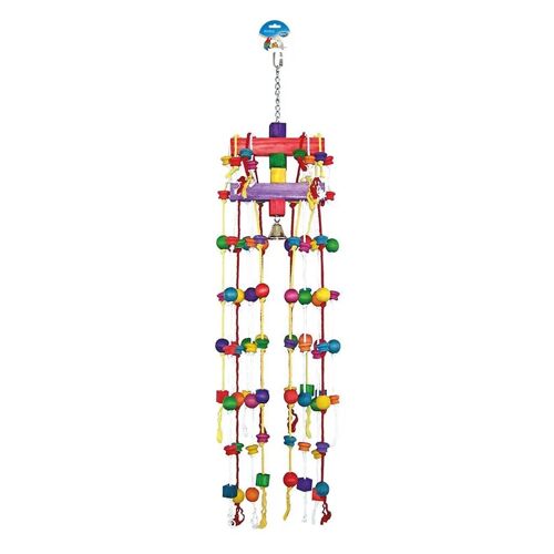 Jouet Pour Oiseaux Carrousel En Corde Et Cubes Avec Cloche Duvoplus