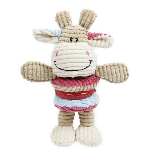 Jouet Peluche Pour Chien En Forme De Vache Et Anneau En Tpr Ebi