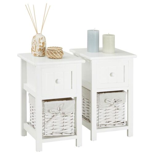 Idimex MESSINA Table de chevet 1 tiroir(s) Blanc