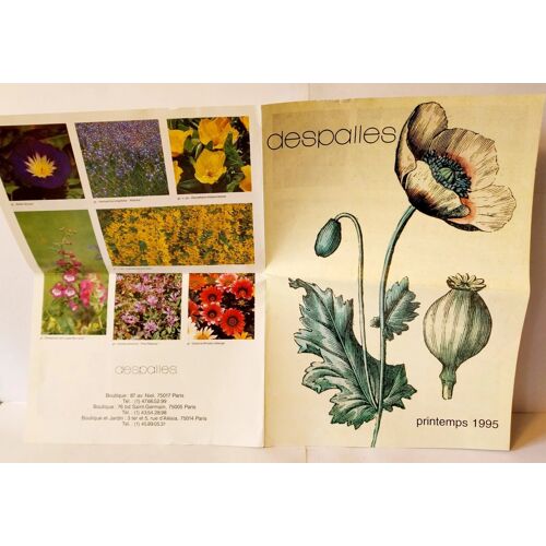 Dépliant Despalles Printemps 1995, Deux Faces, Fleures, Plantes