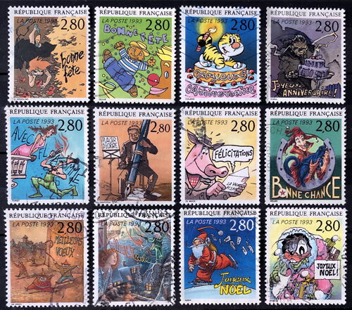 Série Plaisir D'Ecrire - Jolis N° 2836 Wendling + 2837 + 2838 + 2839 + 2840 Thiriet + 2841 + 2842 + 2843 + 2844 + 2845 Magnin + 2 Obl - France Année 1993 - Brn83 - N34427