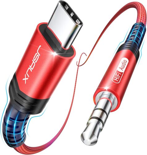 KALANKA-Câble USB C vers 3,5mm Jack, Type C vers 3.5mm Mâle Adaptateur Jack Stéréo Voiture auxiliaire Compatible avec iPhone 17 Air/16/15 Pro Max, Galaxy S25 S24 S23 S22 Ultra, iPad Pro, Huawei P40