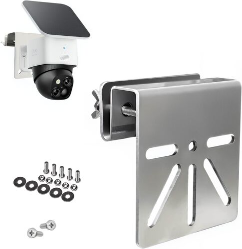 KALANKA-Support de Gouttière en Acier Inoxydable pour Eufy Security Solocam S340 E30 Installation sans Perçage Vis Anti-Rouille Compatible avec Vis 1/4" Caméras de Sécurité Solaire Extérieur