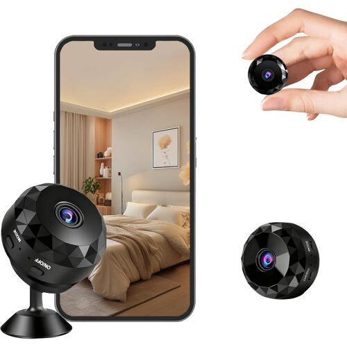KALANKA-Mini Camera Wifi Interieur Sans Fil, HD 1080p Camera Exterieur Sans Fil, Application Mobile (Ios/Android), Intérieur/Extérieur, Vision Nocturne/Détection De Mouvement/Capture Vidéo à Distance