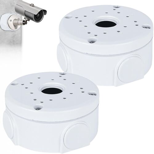 KALANKA-Lot de 2 boîtes de jonction pour caméra de surveillance hémisphérique, boîte cachée, support de webcam, caméra bullet et panneau solaire, installation intérieure et extérieure, plastique