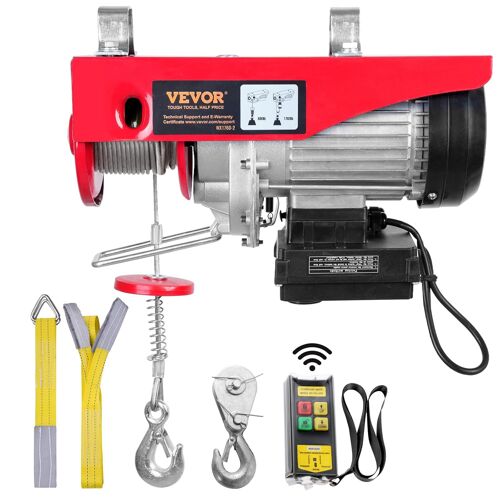 VornixorSarlshopTreuil à Câble Électrique 800 kg Palan Électrique avec Télécommande sans Fil 1450 W Treuil-Palan 10 m/min Hauteur de Levage Câble Simple 12 m Moteur pour Garages Entrepôts Usines