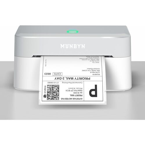 VornixorSarlshop2025 Imprimante Thermique Bluetooth RW403B, Nouvelle DAC Technologique, Installation Facile, Calibrage Automatique, Impression Rapide, Idéale pour Étiquettes Colissimo, Shopify Vinted