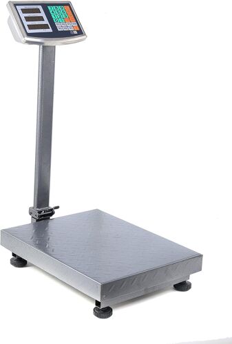 VornixorSarlshopBalance Plateforme 150 kg ¿ Pèse-Colis Numérique Professionnel avec Plateau 40×30 cm, Graduation 50 g, Affichage LED, Batterie Rechargeable & Secteur, kg/lb