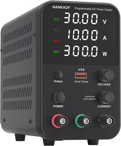VornixorSarlshopAlimentation DC (0-30 V, 0-10 A) réglable, alimentacion à découpage, Alimentation de Banc de Laboratoire Variable, Bouton de Sortie Marche/arrêt/encodeur