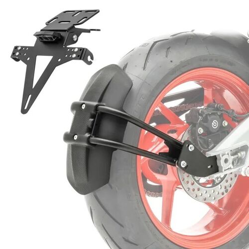 Garde Boue Arrière Moto Set + Support De Plaque Universel Éclairage Led Ln2