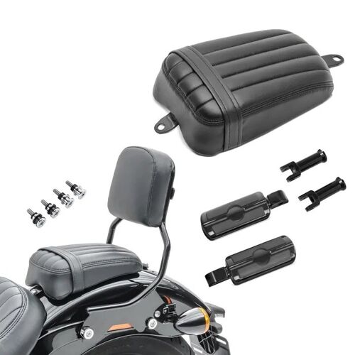 Selle Passager Set Compatible Avec Harley Davidson Softail Standard 20-25 Et Repose Pieds Avec Support Craftride Fs1 + Sissy Bar