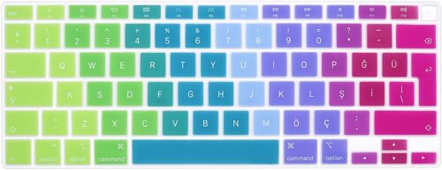 LORANKA-Coque de protection en silicone pour clavier A2179 avec Touch ID A2337 M1 (Ne convient pas pour la version 2018-2019), arc-en-ciel ombré