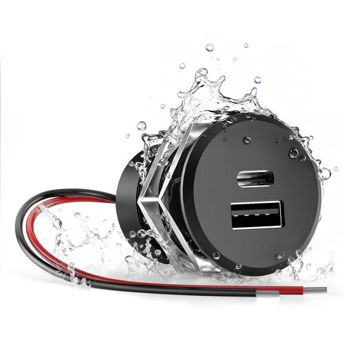 LORANKA-Prise USB pour Camping-Car 12V, Aluminium, Prise de Charge Étanche 12V 48W, Prise encastrable USB-C avec PD 3.0 et QC 3.0 pour Voiture, Camper, Bateau et Caravane