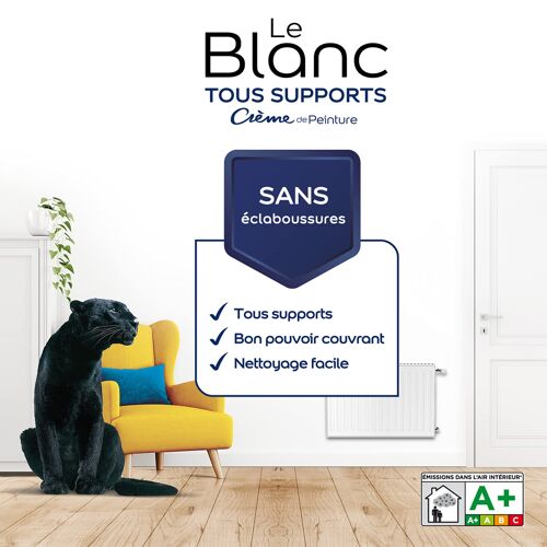 Dulux Valentine - Peinture Le Blanc Tous Supports Crème De Peinture Mat Blanc 2,5 L