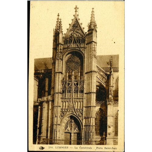 Carte Postale N°208, Limoges, La Cathédrale, Porte Saint-Jean, 1949