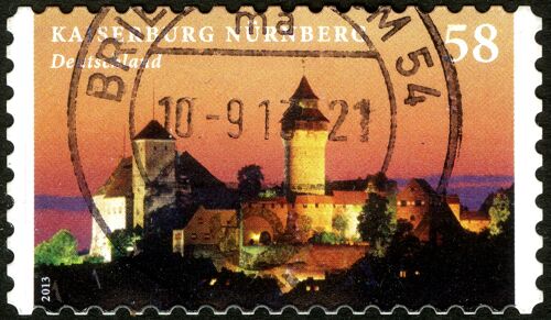 Timbre Oblitéré Deutschland, Kaiserburg Nürnberg, 2013, 58